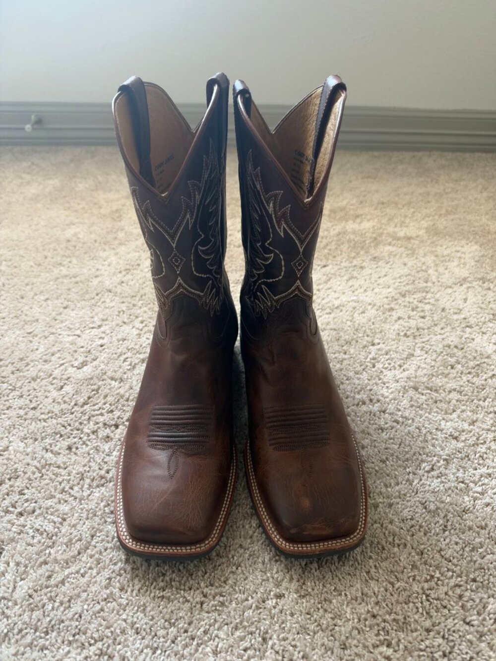 Cody James Men's Western Boots - Size 12D, Brown Leather Square Toe
